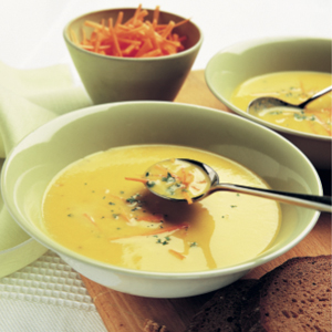 Artichoke soup with caraway