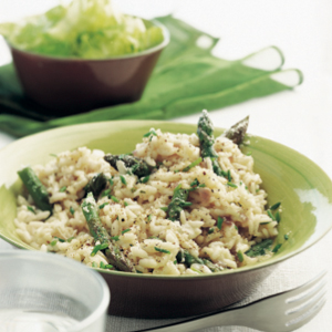 Asparagus risotto with truffle oil