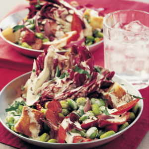 Bacon and broad bean salad