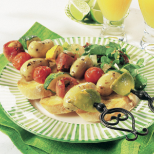 Bacon and mushroom kebabs