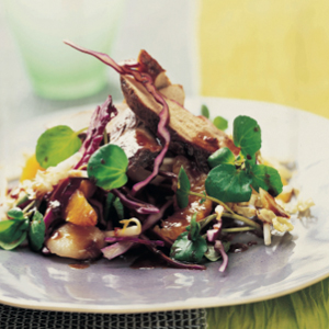 Braised duck with crunchy salad