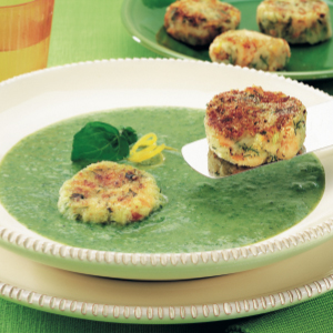 Broccoli soup with salmon cakes | Reader's Digest Australia