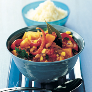 Butternut pumpkin and corn stew