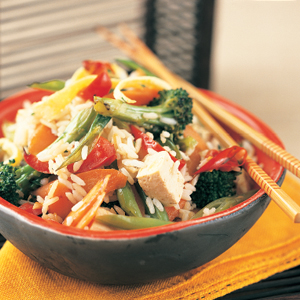 Fried rice with tofu and vegetables
