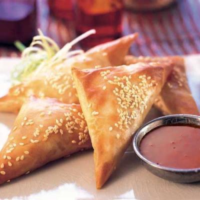 Gingered crab filo parcels