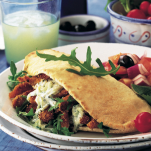 Greek chicken pitas