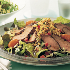 Marinated duck salad with burghul