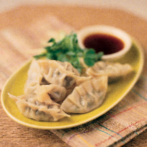 Pleated seafood dumplings