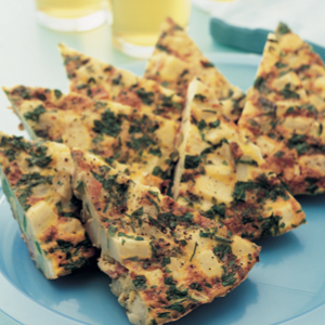 Potato and zucchini tortilla