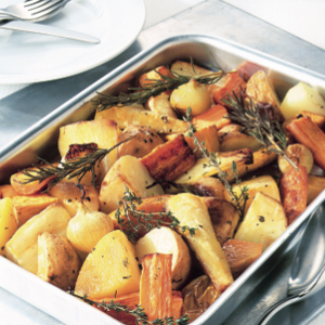 Roast root vegetables with herbs