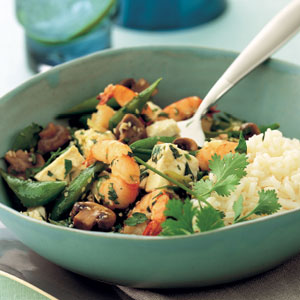 Sauted prawns with fetta