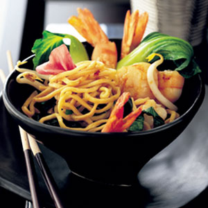 Seafood and noodle stir-fry
