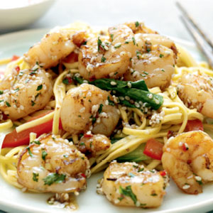 Sesame seafood stir-fry