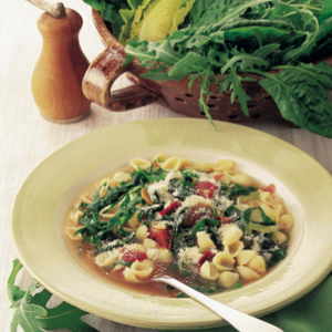 Soup of leafy greens and herbs