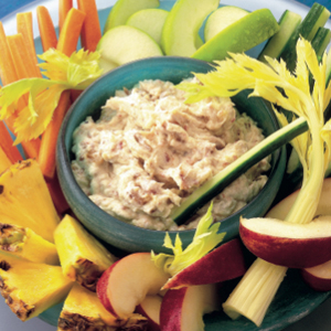 Spicy date, apple and ricotta dip