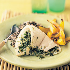 Steamed fish with ginger and sesame