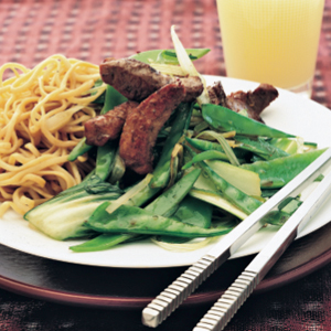 Stir-fry pork with Chinese greens