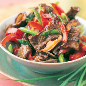Teriyaki beef with mushrooms