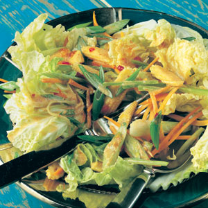 Vegetable salad with coconut dressing