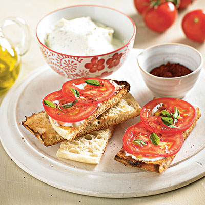 Yogurt cheese on toast