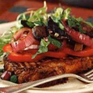 Barbecued Steak with Portobello Mushrooms
