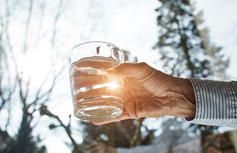 4. Drink a glass of water