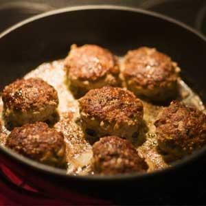 Lamb Rissoles and Onion Gravy