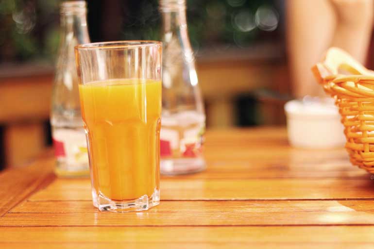 14. Drink orange juice every morning and night