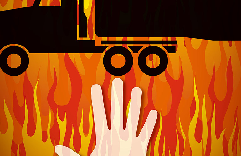 Trapped Beneath a Blazing Tanker!