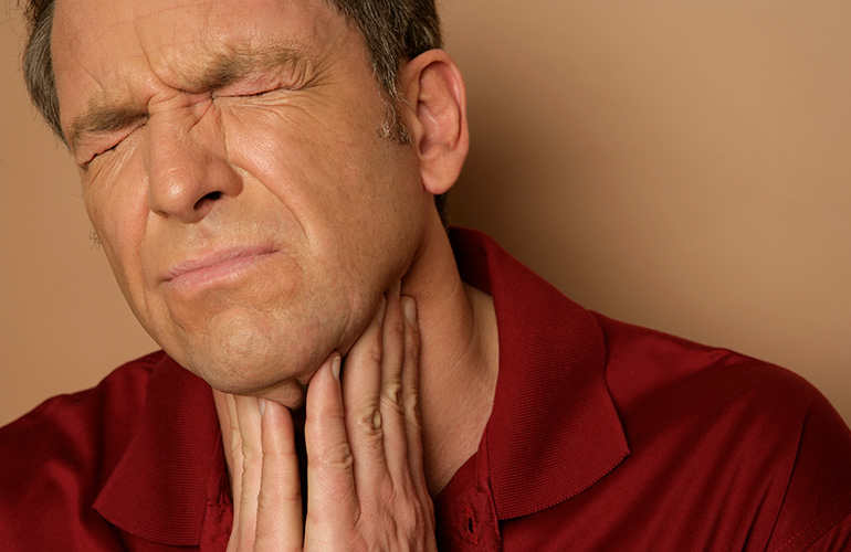 Sore throat or hoarseness