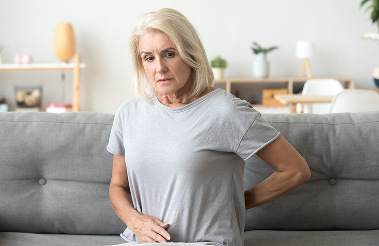 You’re having spasms of back and pelvic pain