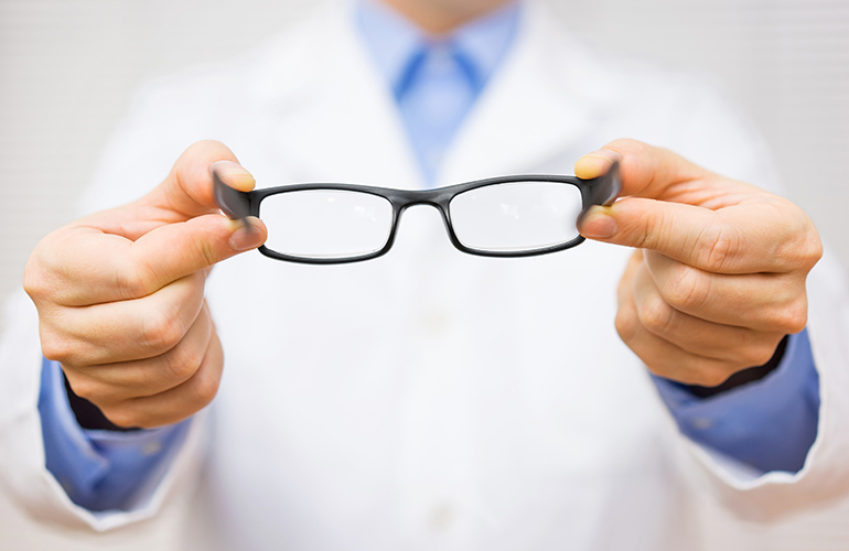 Frequent changes in eyeglass or contact lens prescription