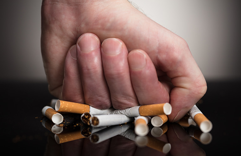 Smoking cigarettes