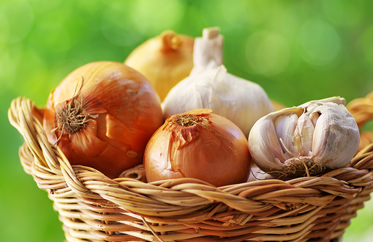 Onions and garlic