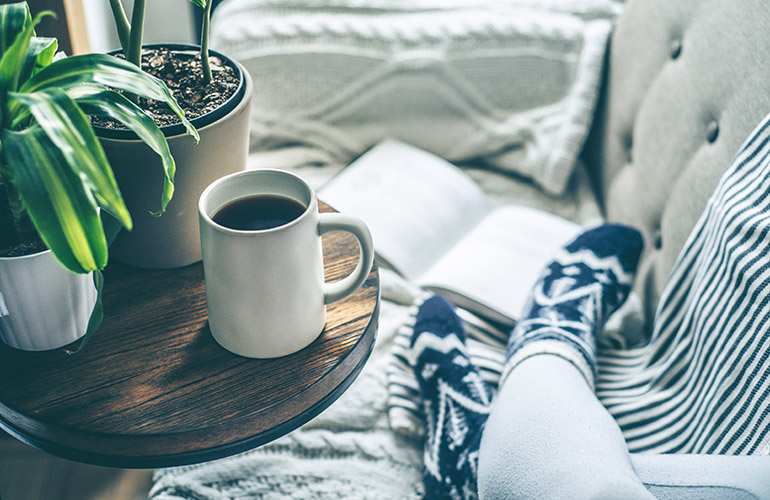 A warm drink on a cold day