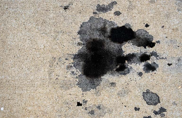 Use ammonia to remove stains from concrete