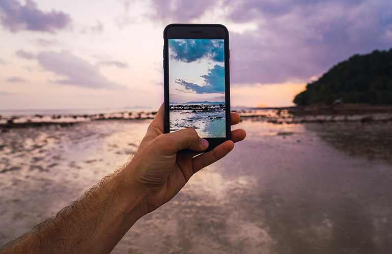 Snapping a pretty picture