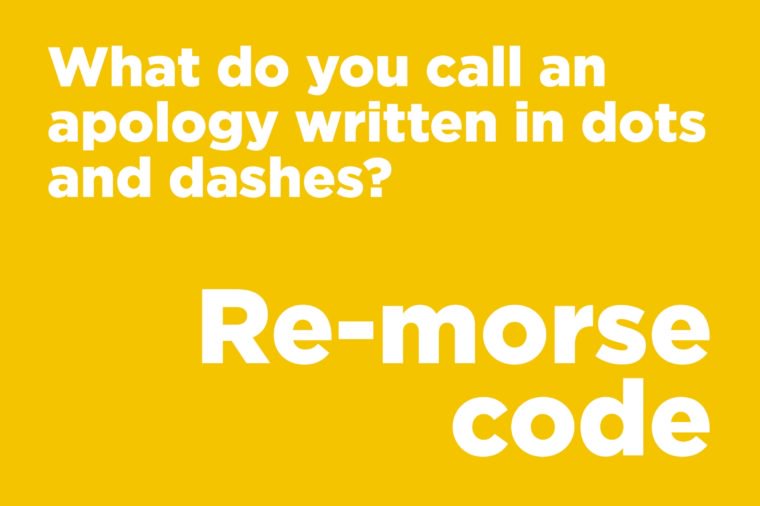 What do you call an apology written in dots and dashes?