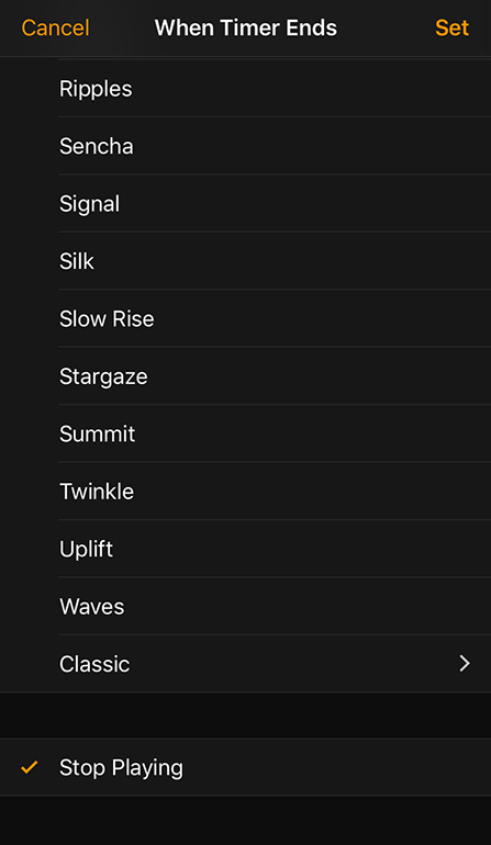 Set a timer for your music