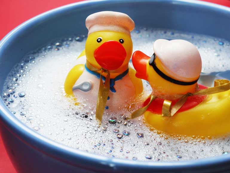 7. Clean bath toys