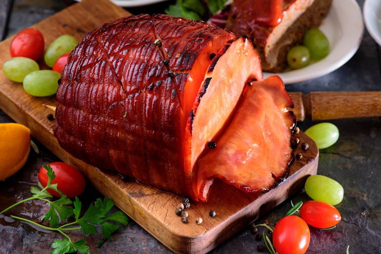 Glazed ham