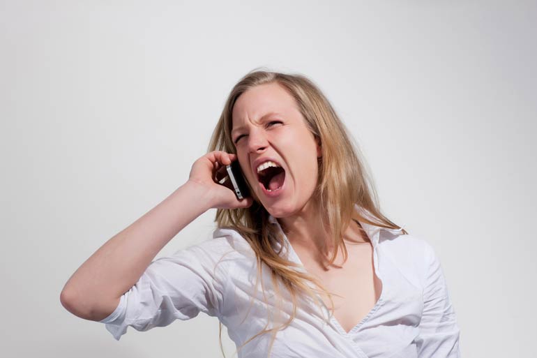 3. Never shout when talking on the phone