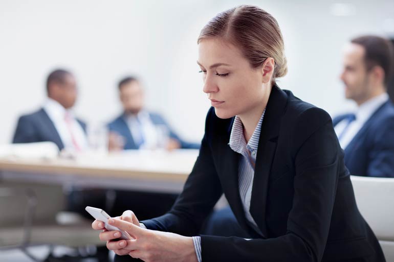 5. Avoid texting in work meetings