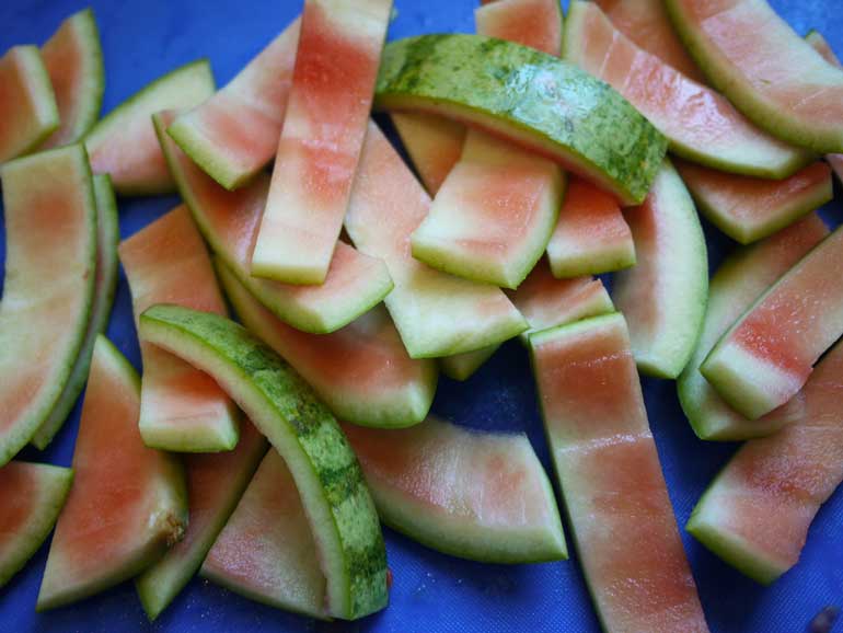 3. Watermelon rind and seeds