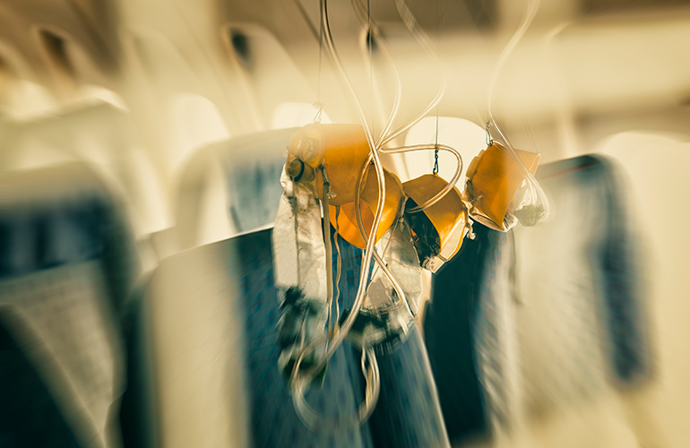 Oxygen masks get passengers high