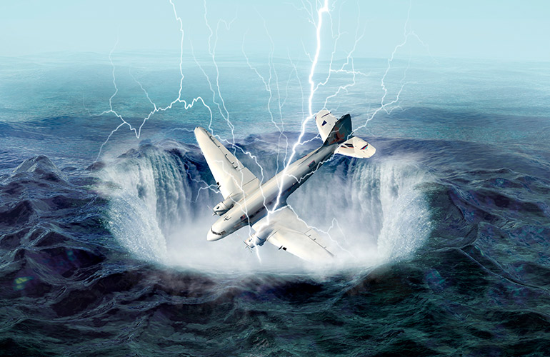 Aliens sink planes in the Bermuda Triangle