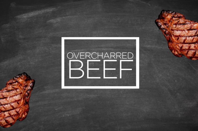 Overcharred beef
