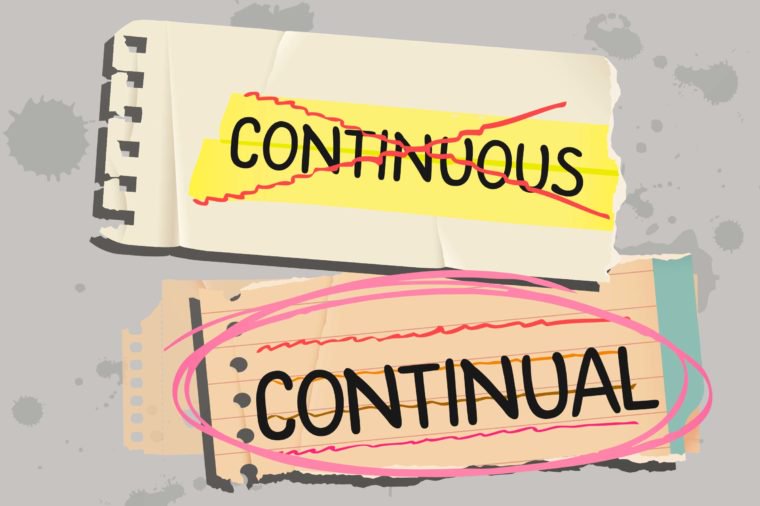 Continuous versus Continual