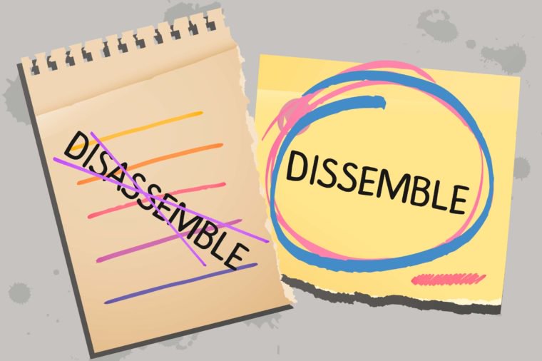 Disassemble versus Dissemble