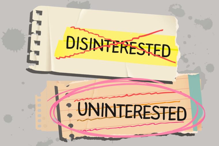 Disinterested versus Uninterested